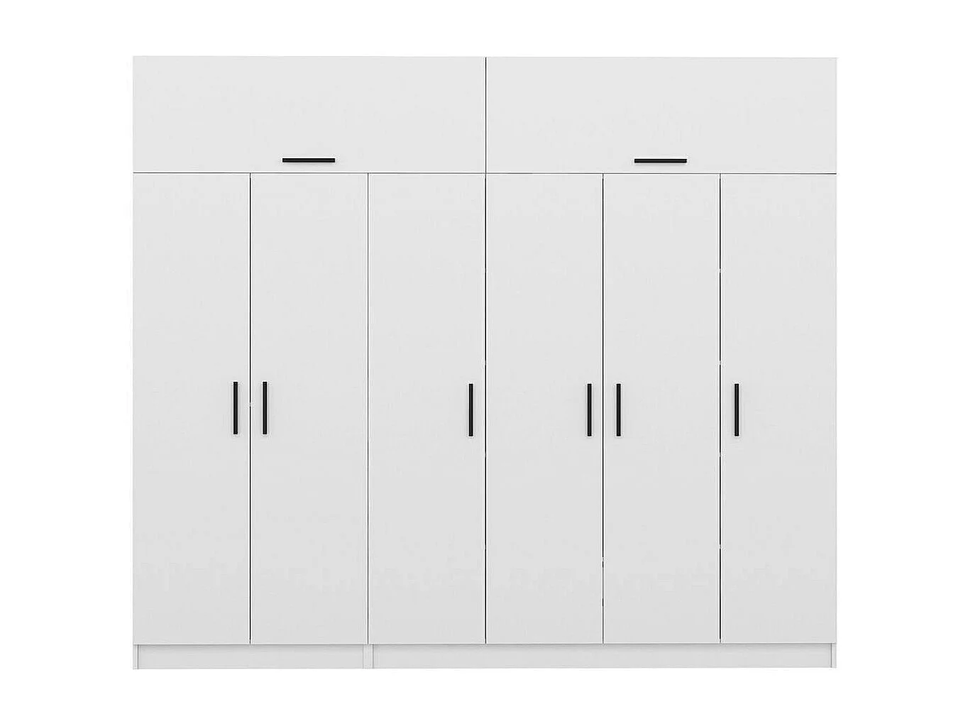 Armoire penderie blanche, 8 portes 3 portants BYRON