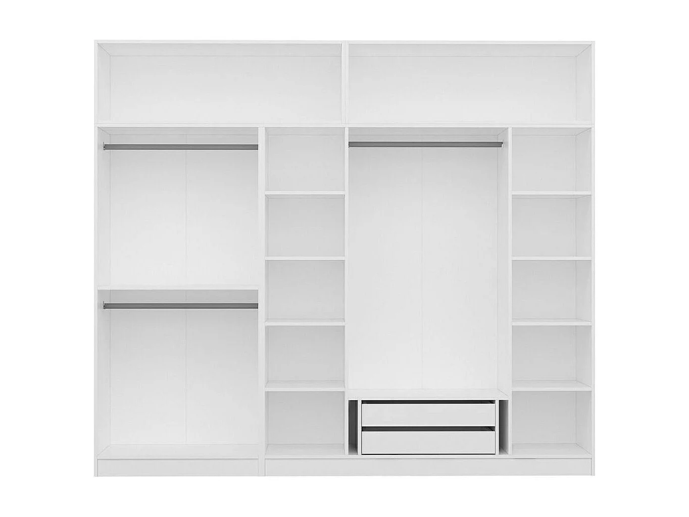 Armoire penderie blanche, 8 portes 3 portants BYRON
