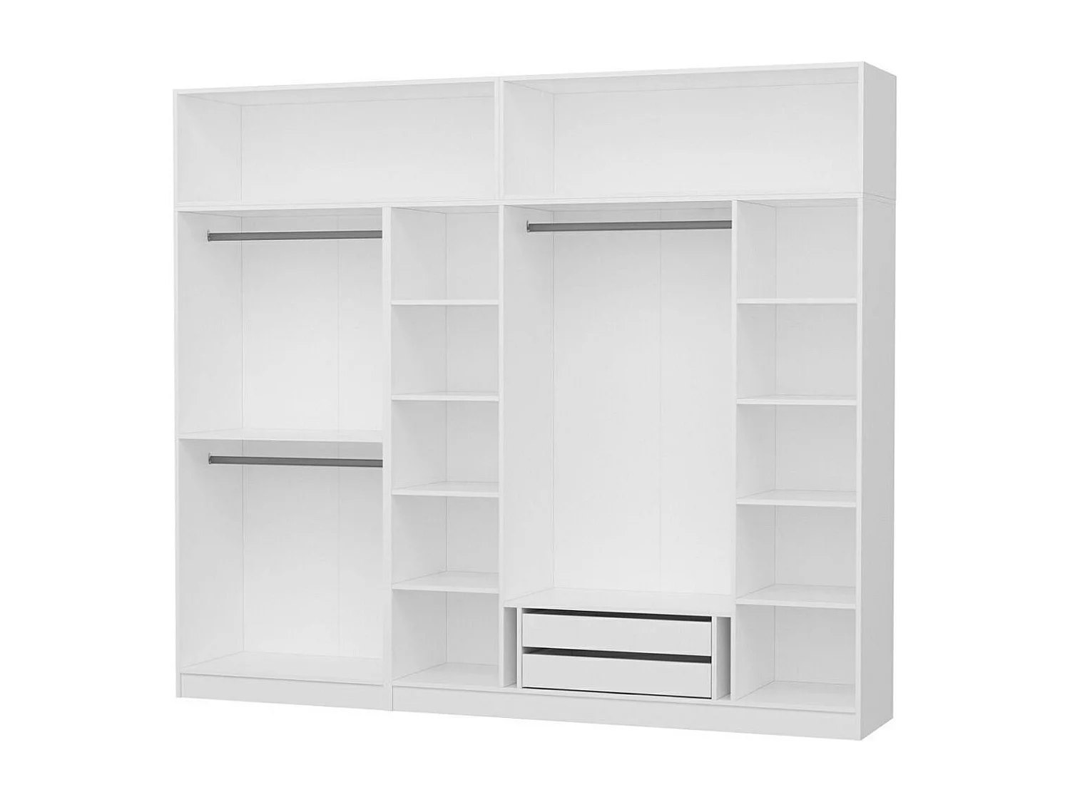 Armoire penderie blanche, 8 portes 3 portants BYRON