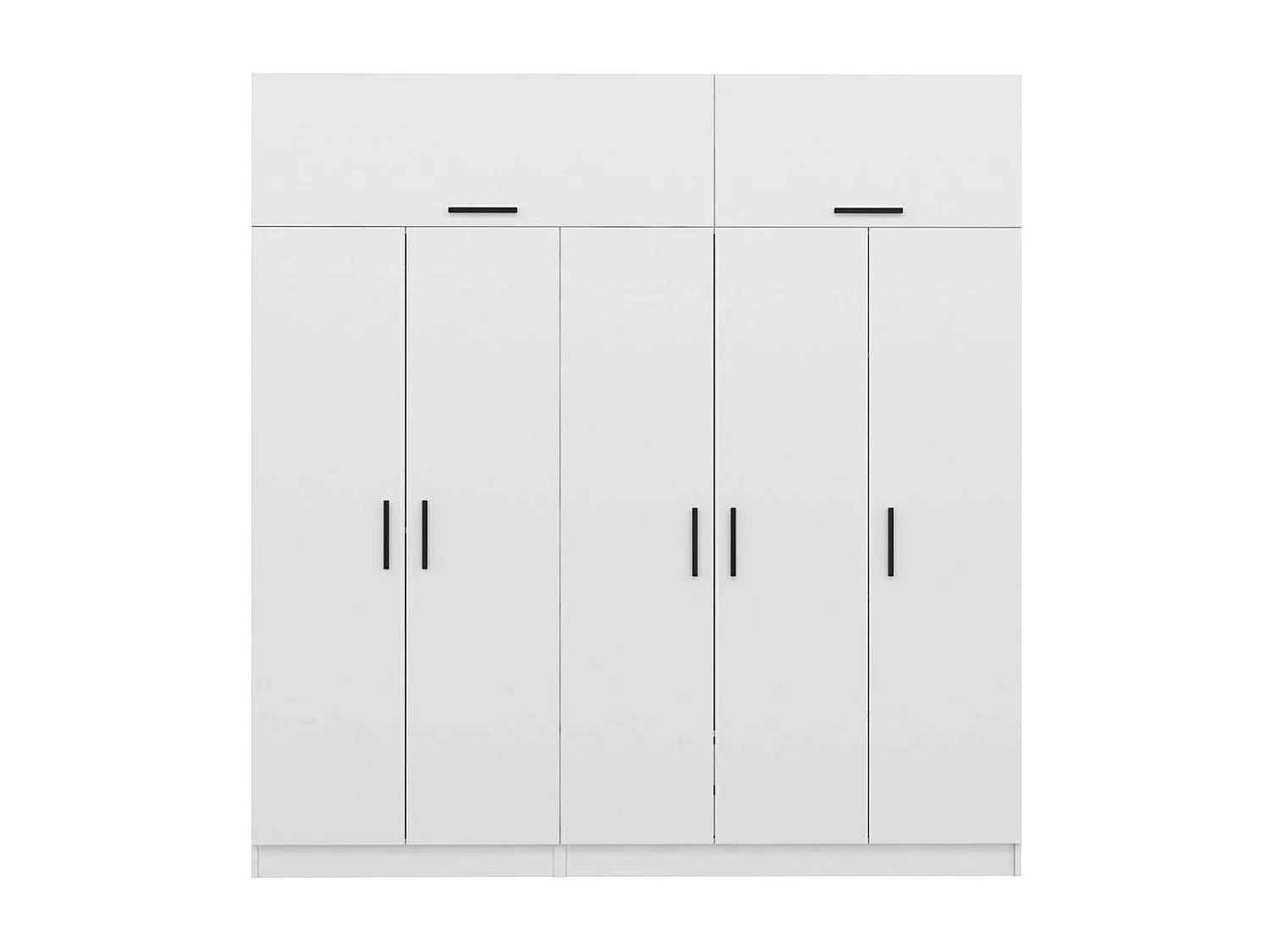 Armoire dressing blanche 7 portes vitrées 5 portants BYRON