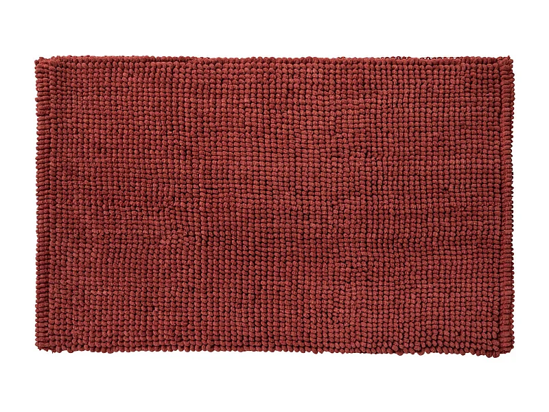 Tapis de bain en polycoton uni terracotta 50x80cm