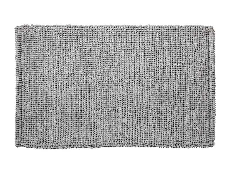 Tapis de bain en polycoton uni gris 50x80cm