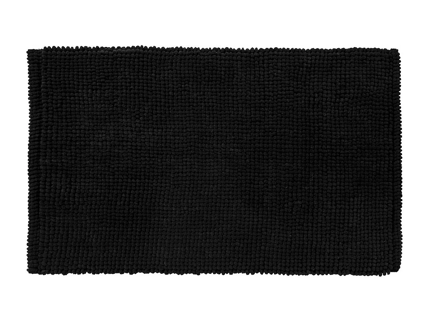 Tapis de bain en polycoton uni noir 50x80cm