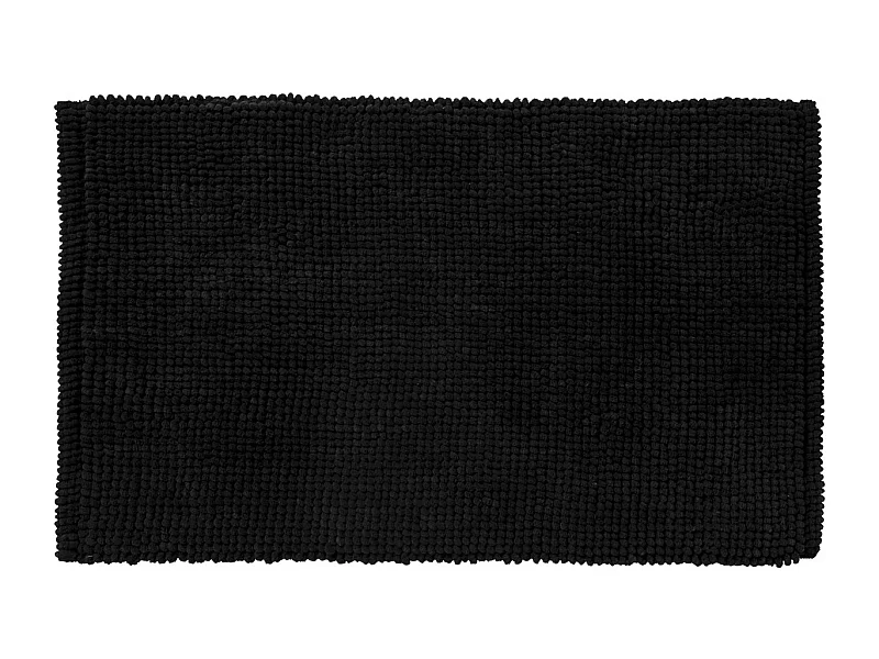 Tapis de bain en polycoton uni noir 50x80cm