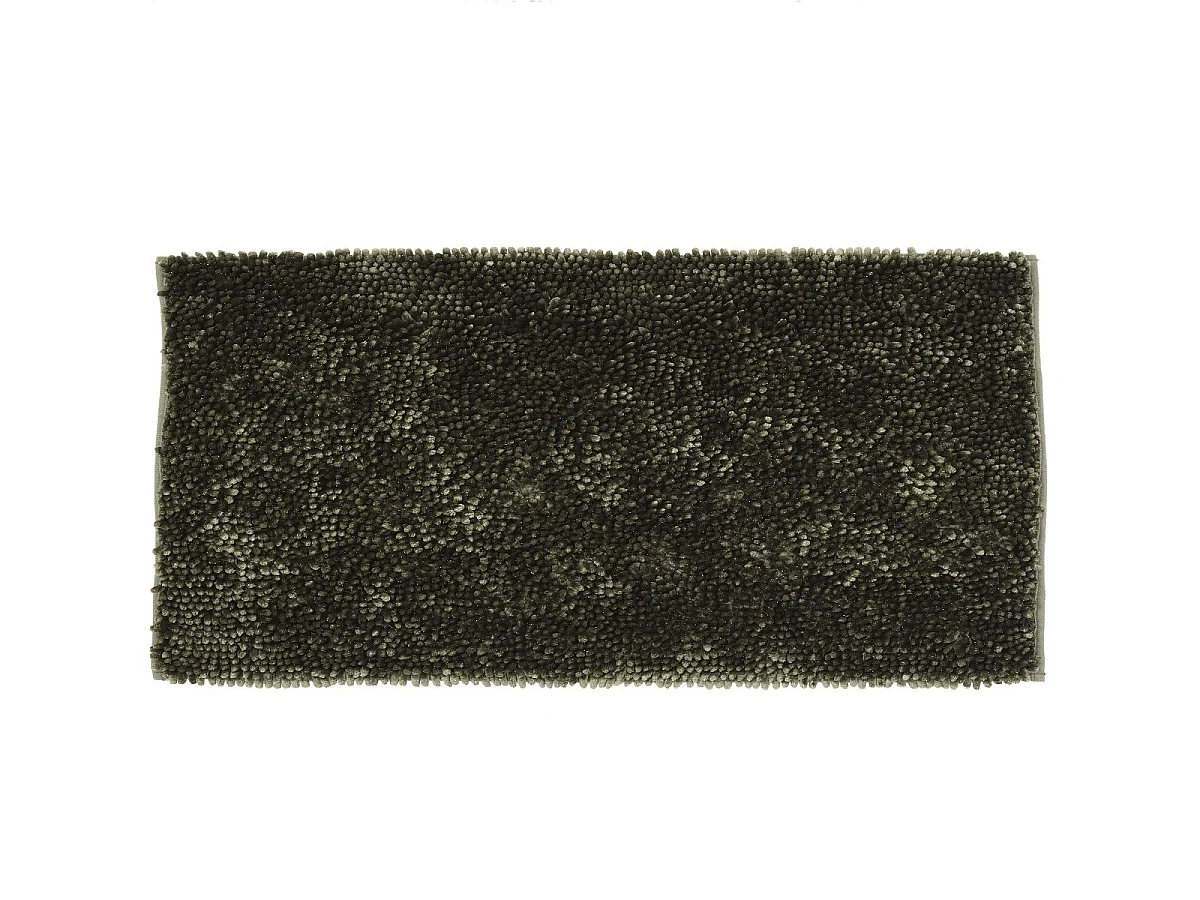 Tapis de bain déco fil doré en polyester kaki 60x120cm