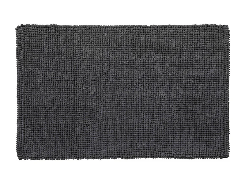 Tapis de bain en polycoton uni anthracite 50x80cm