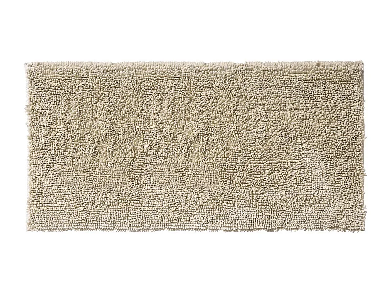 Tapis de bain déco fil doré en polyester ivoire 60x120cm