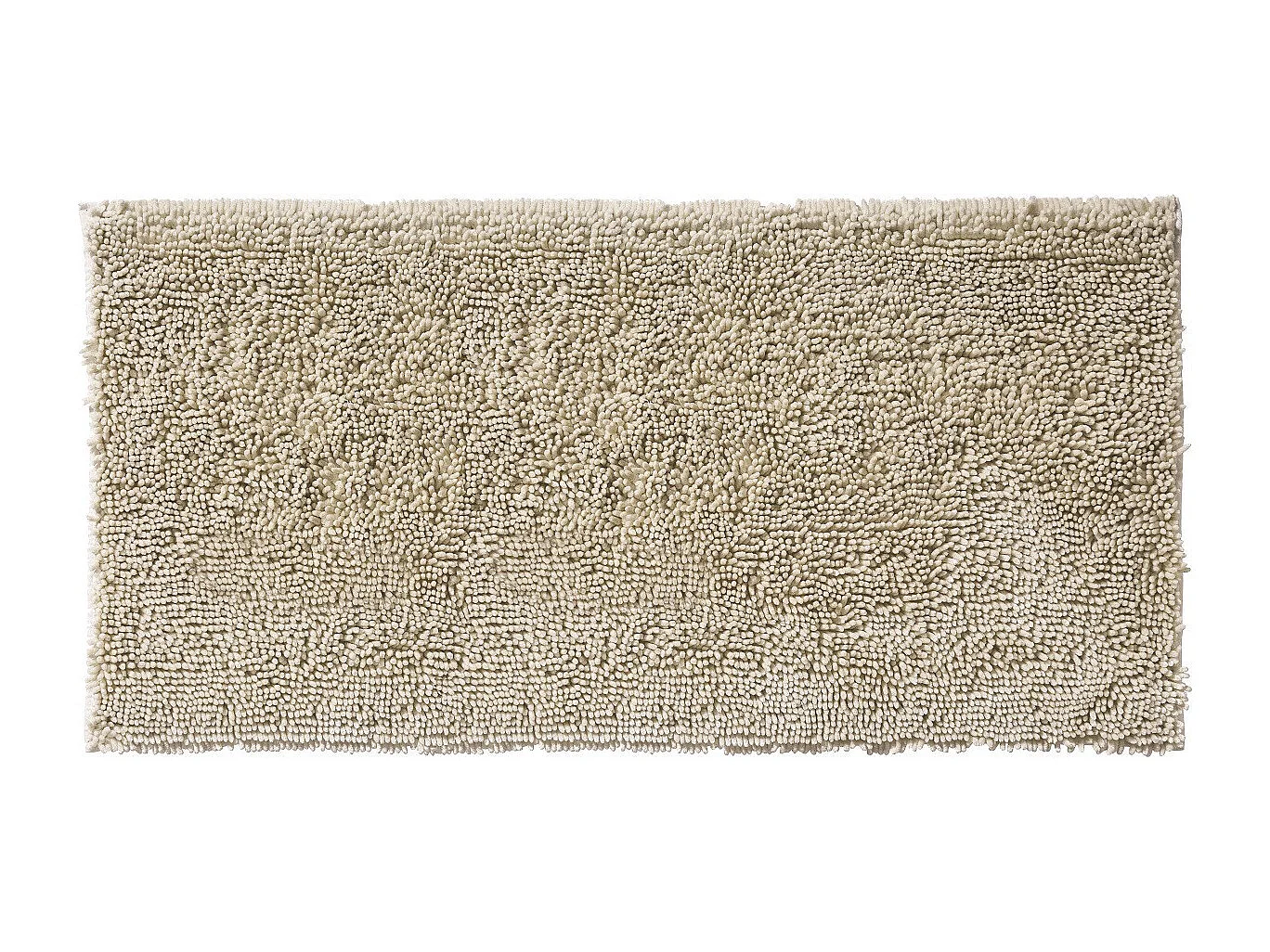 Tapis de bain déco fil doré en polyester ivoire 60x120cm