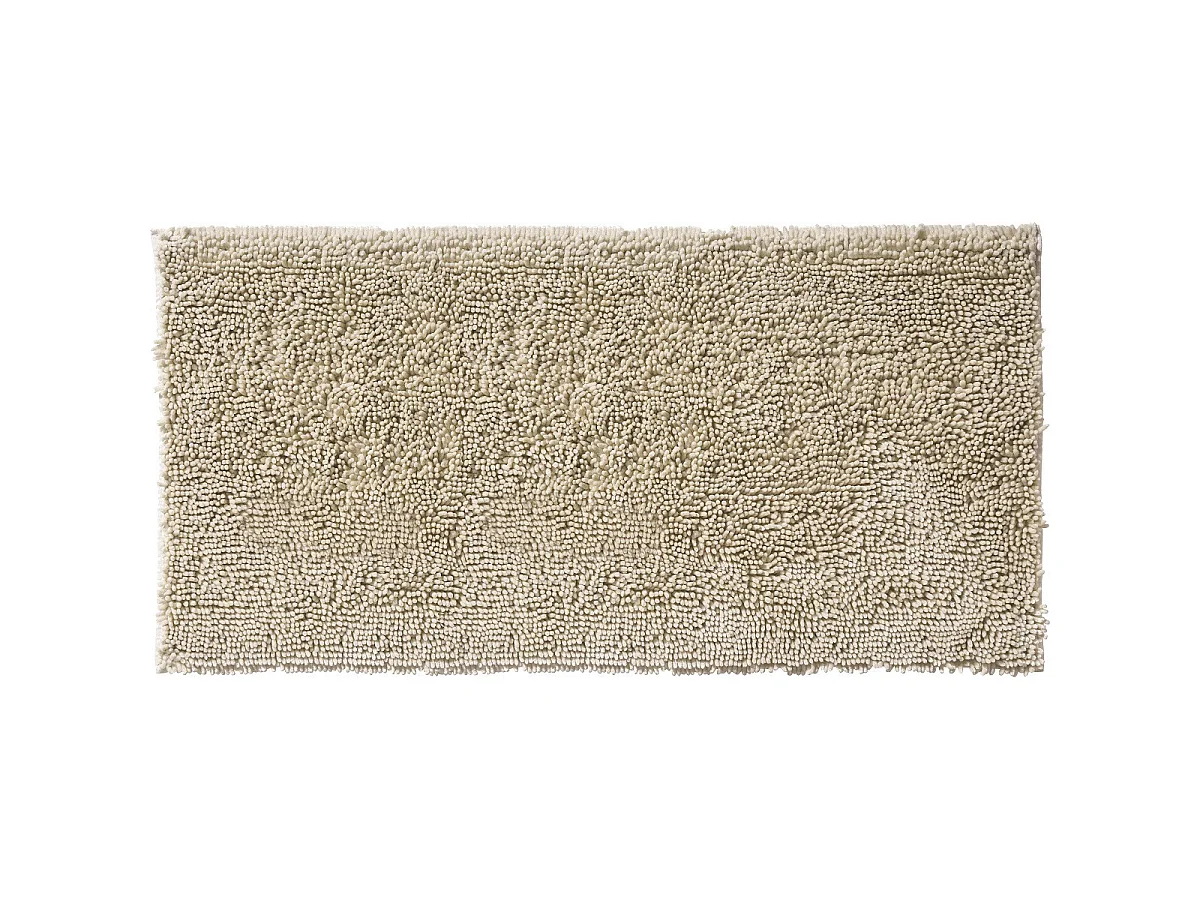 Tapis de bain déco fil doré en polyester ivoire 60x120cm