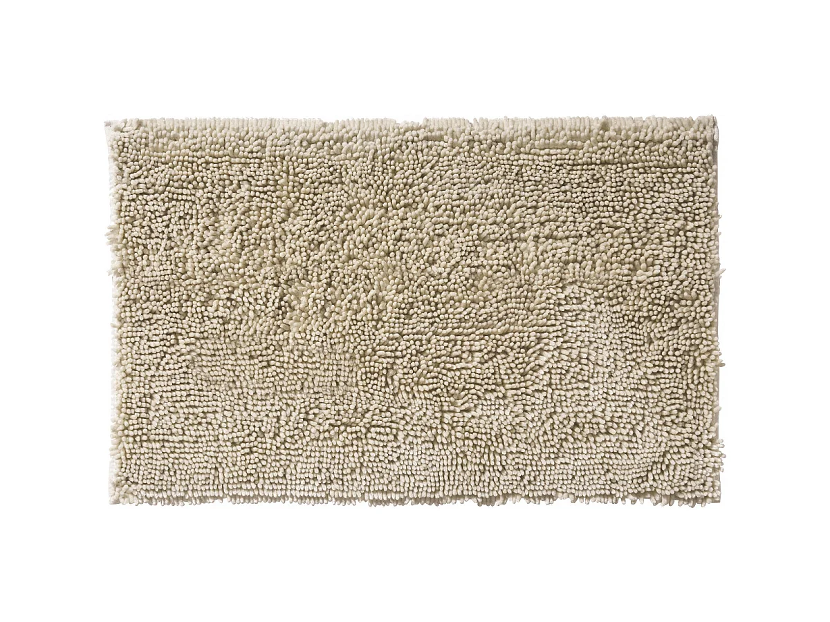 Tapis de Bain Chenille Fil Argenté Antidérapant Moelleux 60x120cm