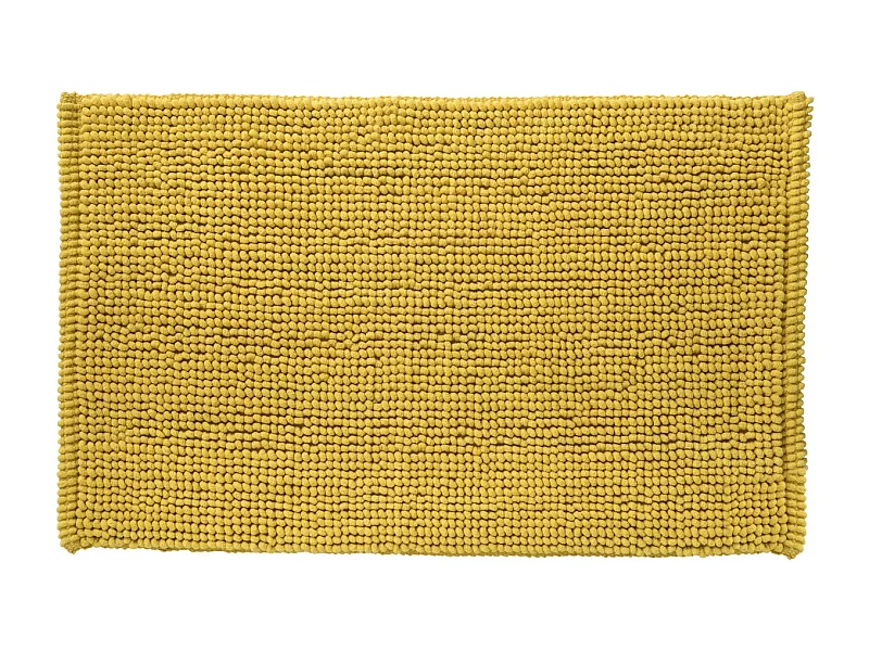Tapis de bain en polycoton uni jaune 50x80cm