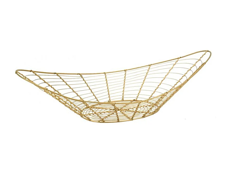 Corbeille ovale en métal doré ajouré – Corbeille à fruits et décorative