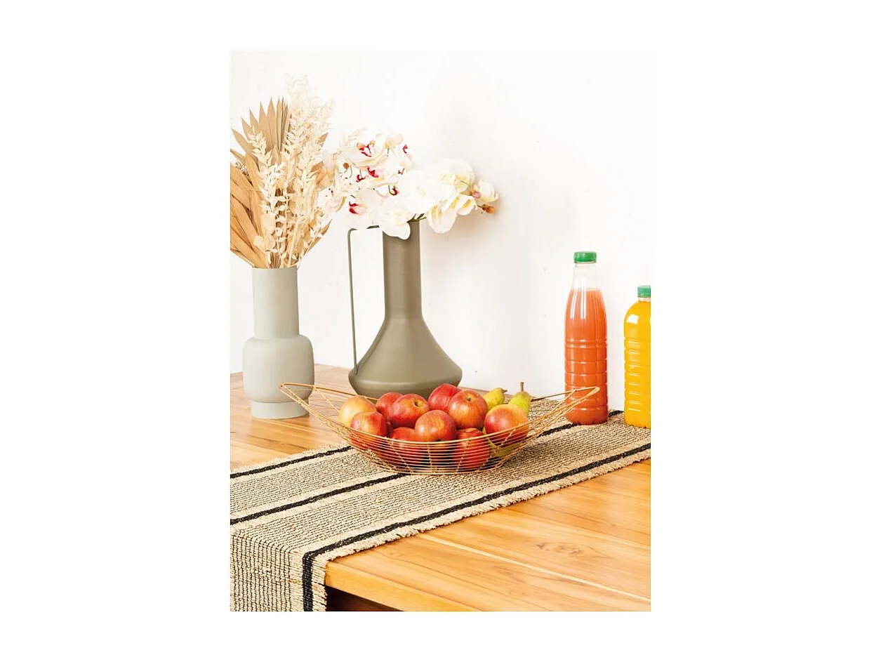 Corbeille ovale en métal doré ajouré – Corbeille à fruits et décorative