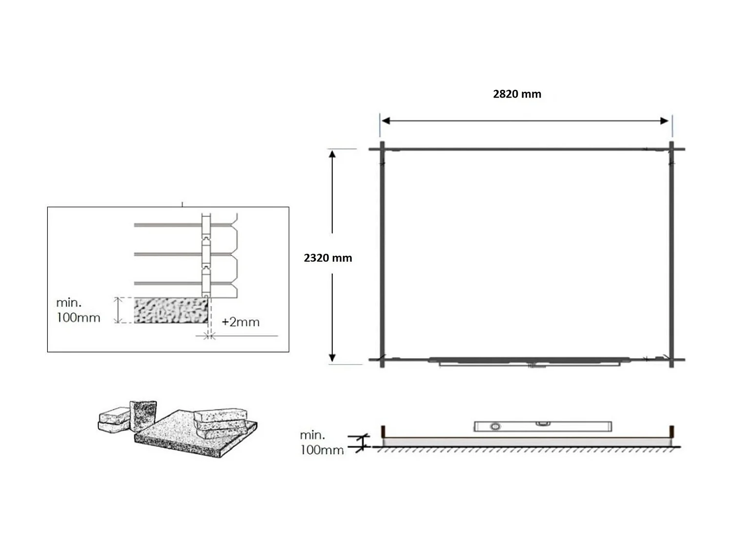 Casetta da giardino in legno - 7.5m2 - 3x2.5m - 28mm - colore: naturale - DOM755 - ALTANKA