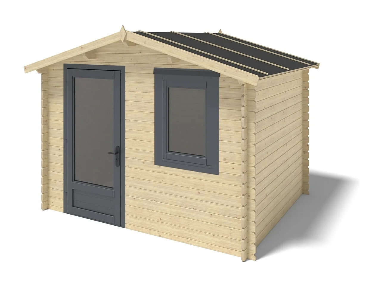 Casetta da giardino in legno - 7.5m2 - 3x2.5m - 28mm - colore: naturale - DOM755 - ALTANKA