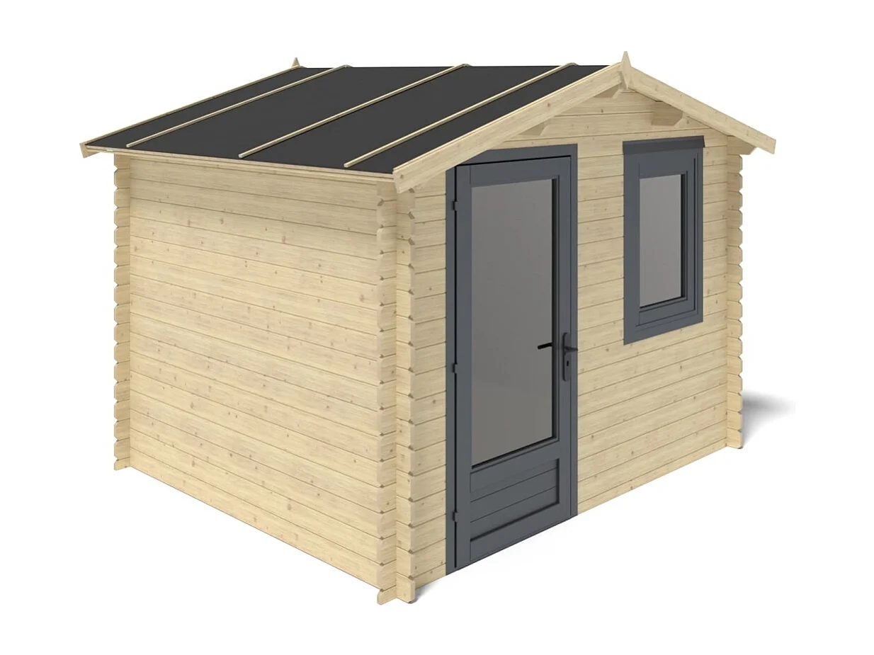 Casetta da giardino in legno - 7.5m2 - 3x2.5m - 28mm - colore: naturale - DOM755 - ALTANKA