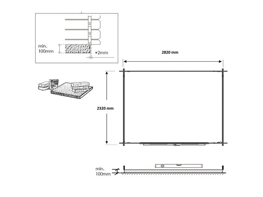 Casetta da giardino in legno - 7.5m2 - 3x2.5m - 28mm - colore: naturale - DOM755 - ALTANKA