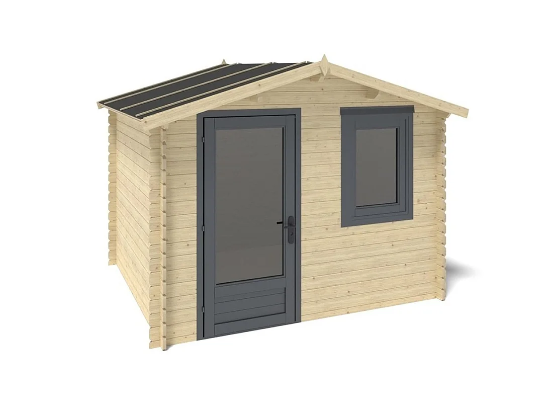 Casetta da giardino in legno - 7.5m2 - 3x2.5m - 28mm - colore: naturale - DOM755 - ALTANKA