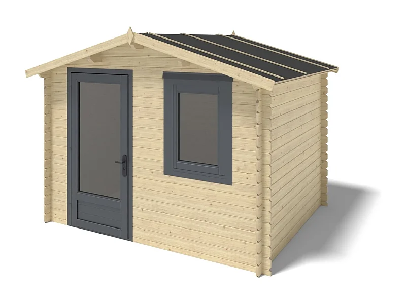 Casetta da giardino in legno - 7.5m2 - 3x2.5m - 28mm - colore: naturale - DOM755 - ALTANKA