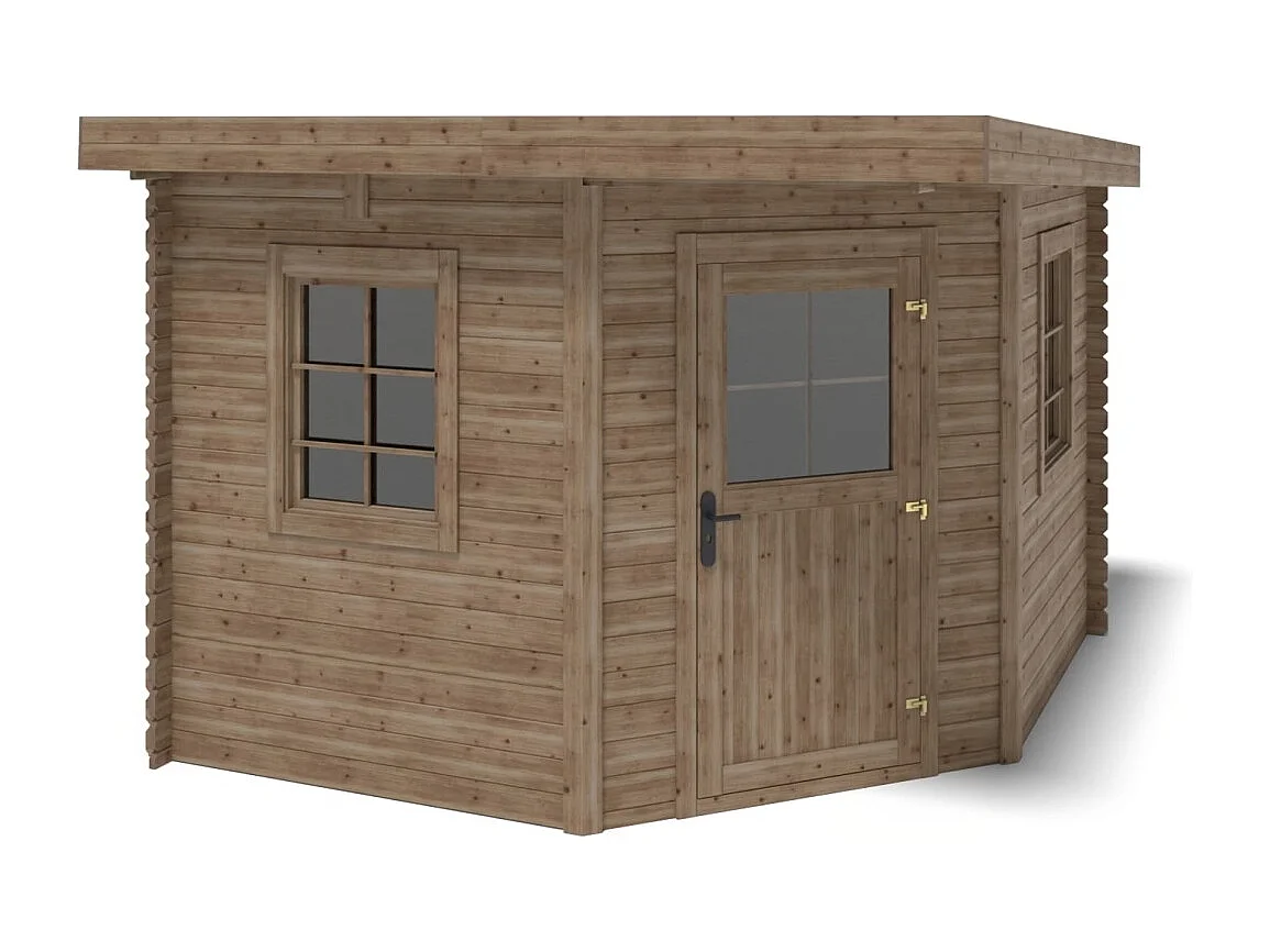 Casetta da giardino in legno - 8m2 - 3x3m - impregnata - 28mm - colore: marrone - DOM753 - ALTANKA