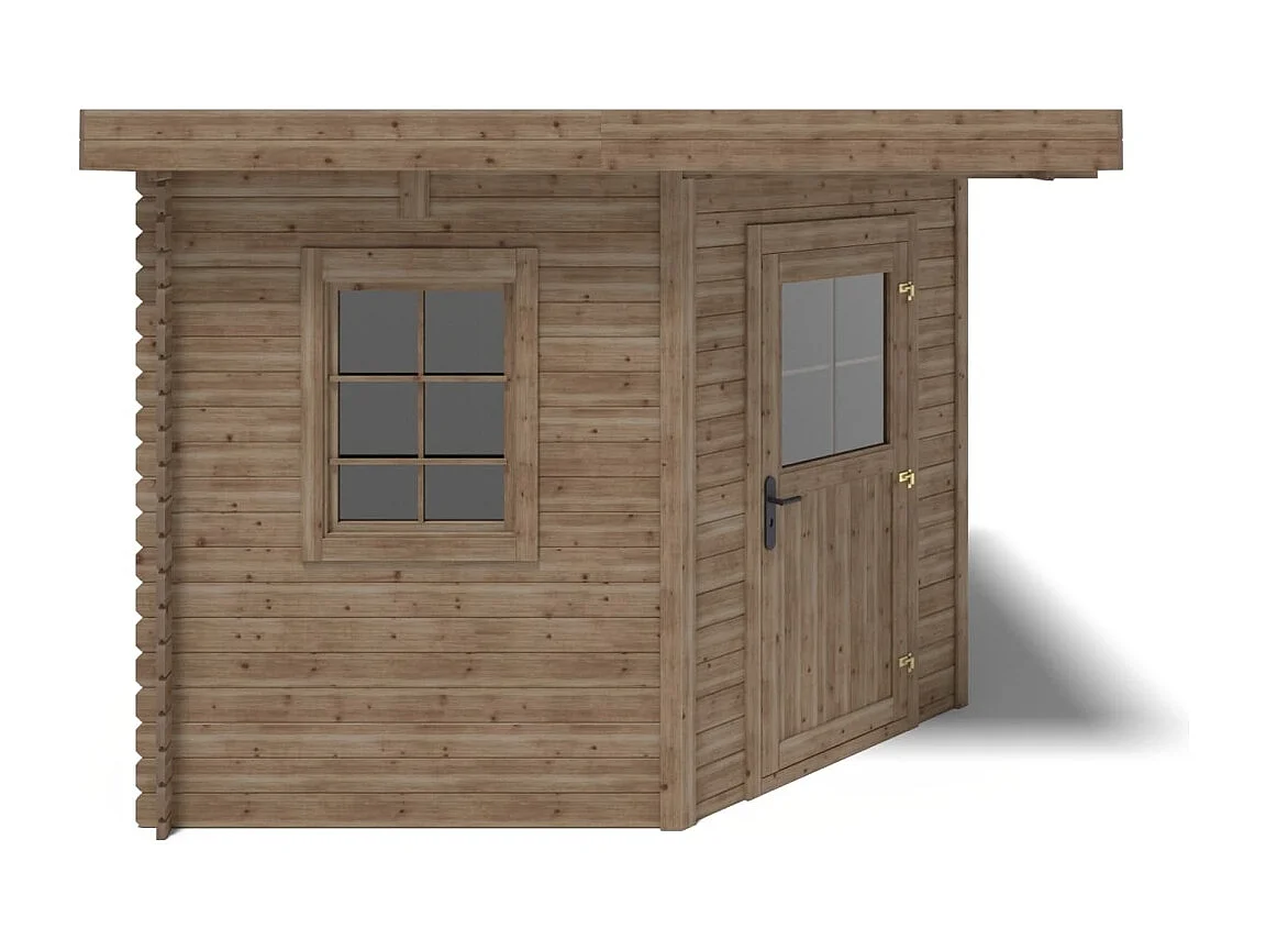 Casetta da giardino in legno - 8m2 - 3x3m - impregnata - 28mm - colore: marrone - DOM753 - ALTANKA