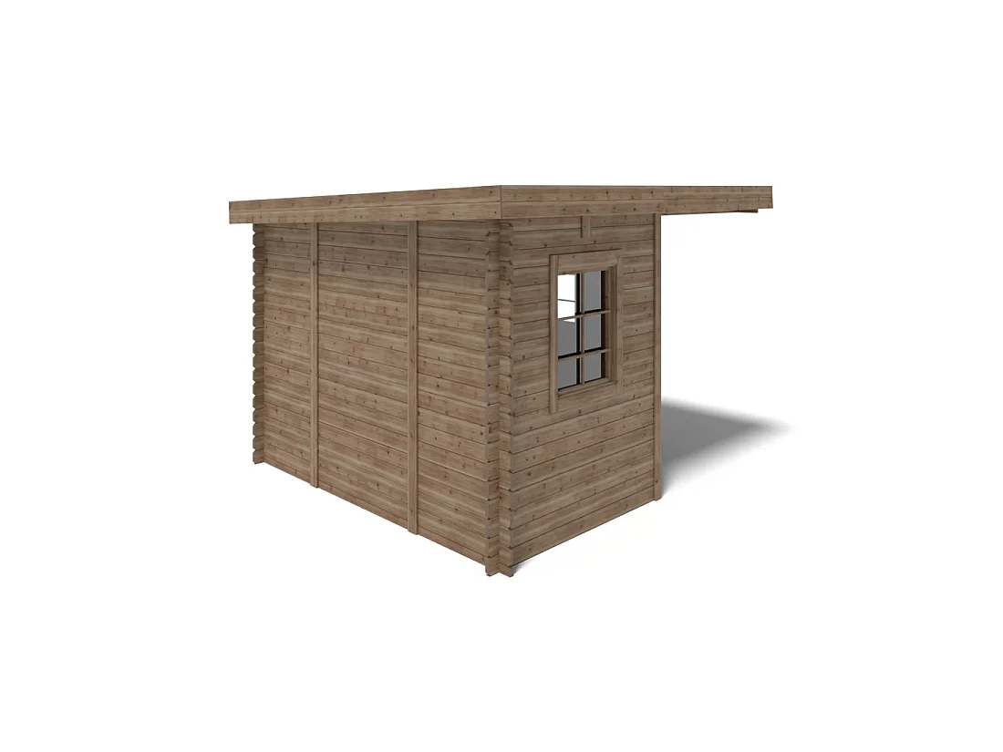 Abri de jardin en bois - 8m2 - 3x3m - Traité - Ep. 28mm - Couleur: marron - DOM753 - ALTANKA