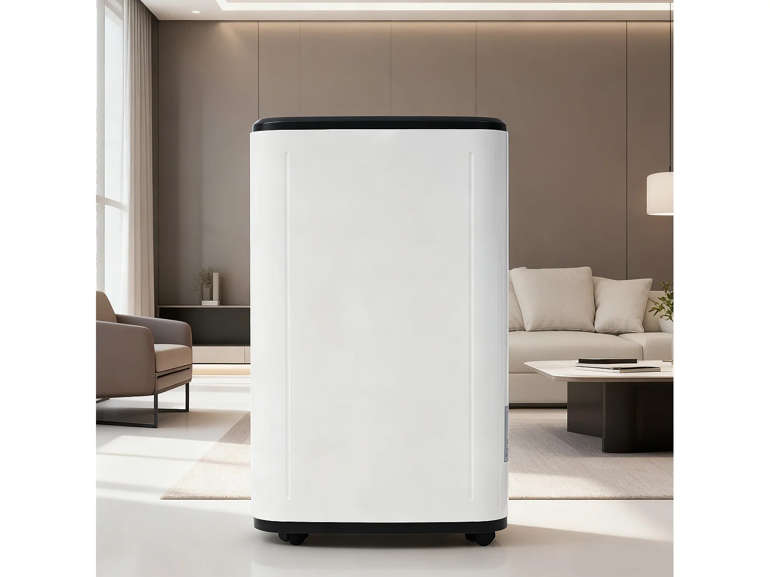 Déshumidificateur 3 en 1, 25L/jour, déshumidificateur, purificateur d'air et séchoir, réservoir de 6L, minuterie 24h, écran LED, pour 26㎡, Blanc