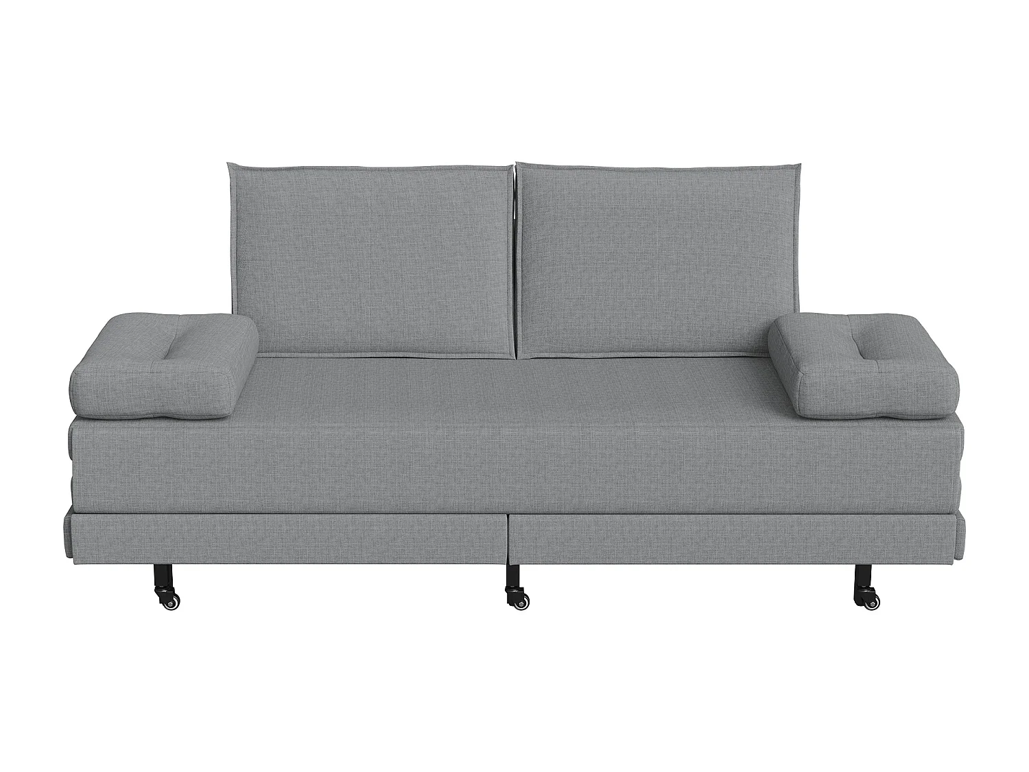 Canapé-lit Extensible 90x200 cm, Canapé avec Fonction de Couchage, Canapé-lit 2 en 1 avec sommier à latte, Canapé convertible 2 places en lin - gris