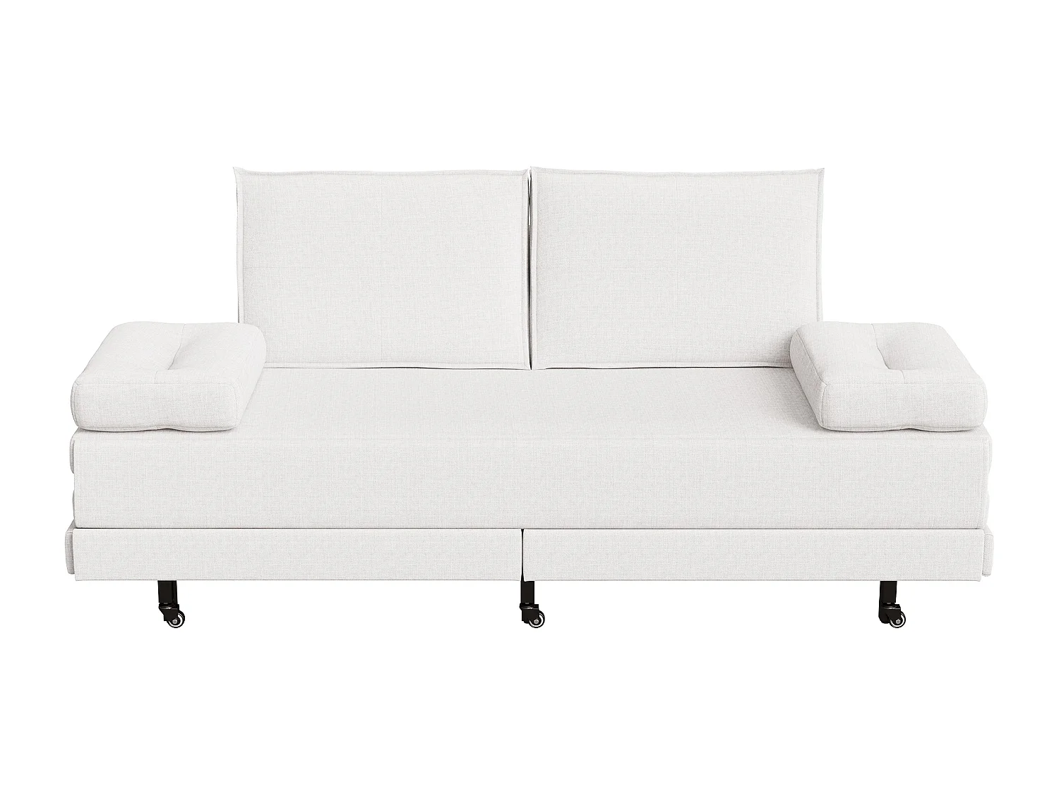 Canapé-lit Extensible 90x200 cm, Canapé avec Fonction de Couchage, Canapé-lit 2 en 1 avec sommier à latte, Canapé convertible 2 places en lin - blanc