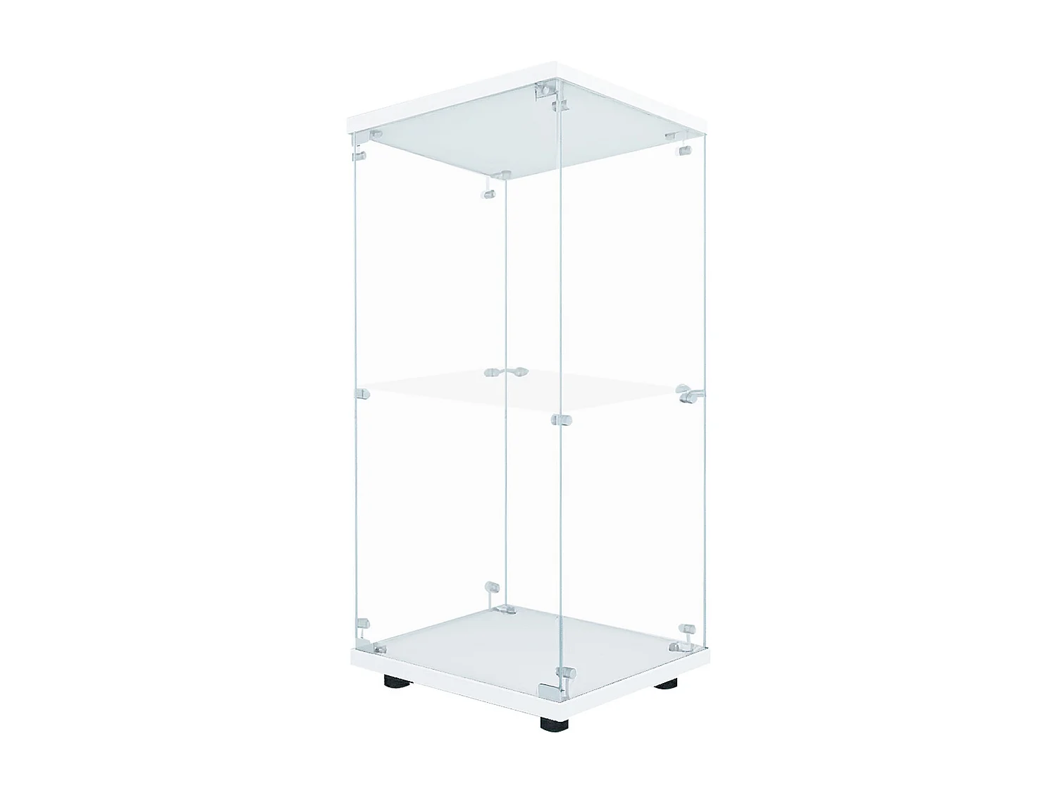 Vitrine en verre  1 portes , vitrine moderne en verre avec 2 étagères en ESG pour objets de collection et vins - serrure avec éclairage LED - 40x35x86 cm - blanc