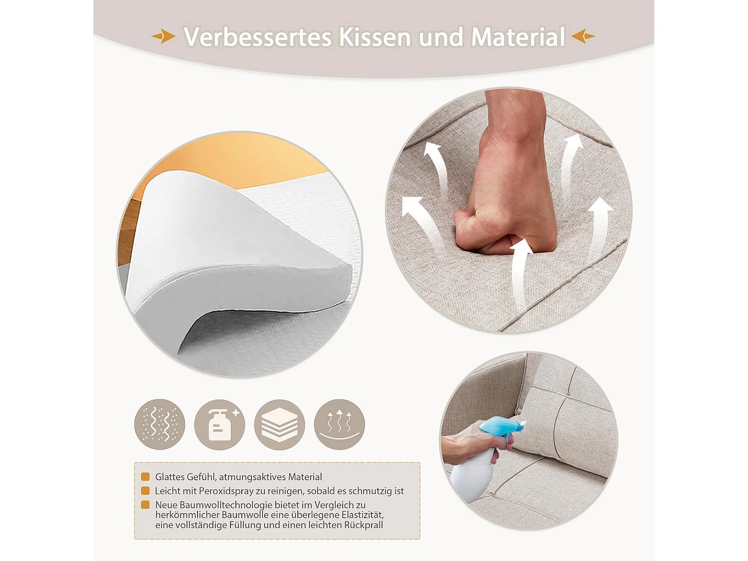 YODOLLA Einzel-Sofa, Bett, Stuhl, 3-in-1-Sessel, wandelbar, verstellbare Stühle, Bett für kleine Räume mit Seitentasche,Beige