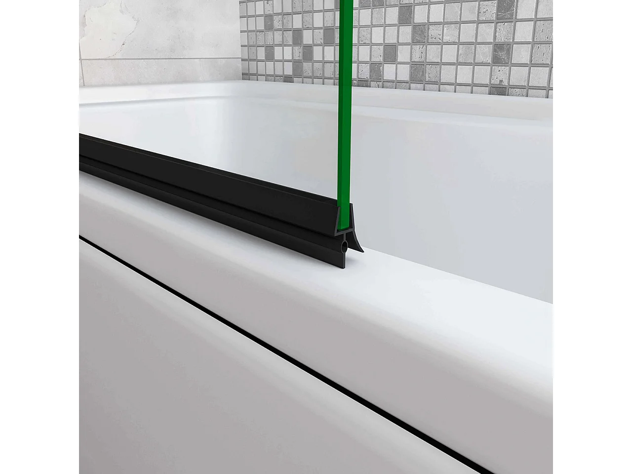 Sopravasca da Bagno Parete Vasca Doccia 110x140 cm Due Ante Movibili Vetro Temperato Trasparente 6 mm Anticalcare Telaio Nero Opaco