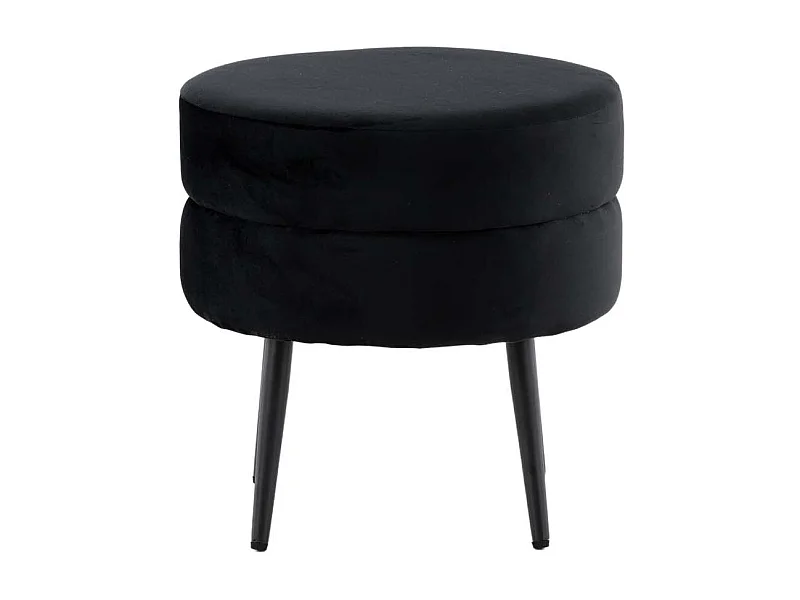 Pot Pouf Ø40cm Velour schwarz.