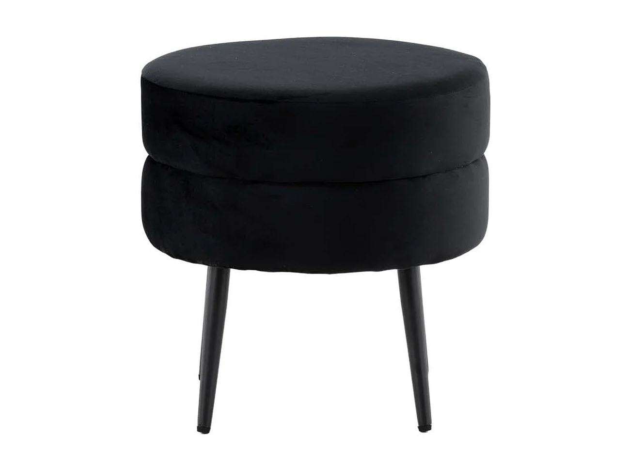 Pot Pouf Ø40cm Velour schwarz.