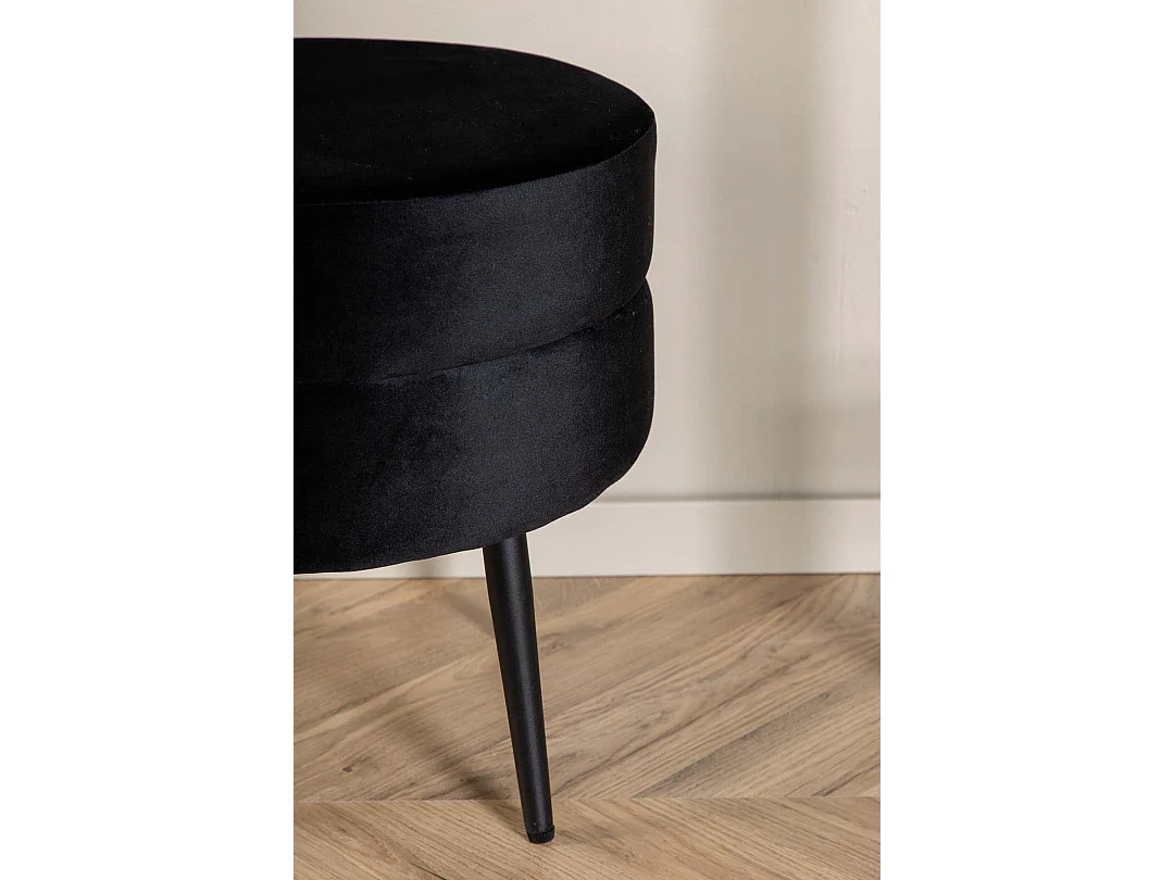 Pot Pouf Ø40cm Velour schwarz.