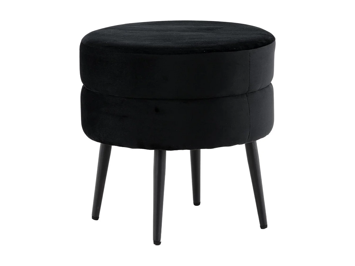 Pouf vaso Ø40cm velluto nero.