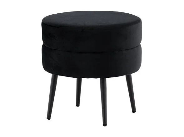 Pouf vaso Ø40cm velluto nero.