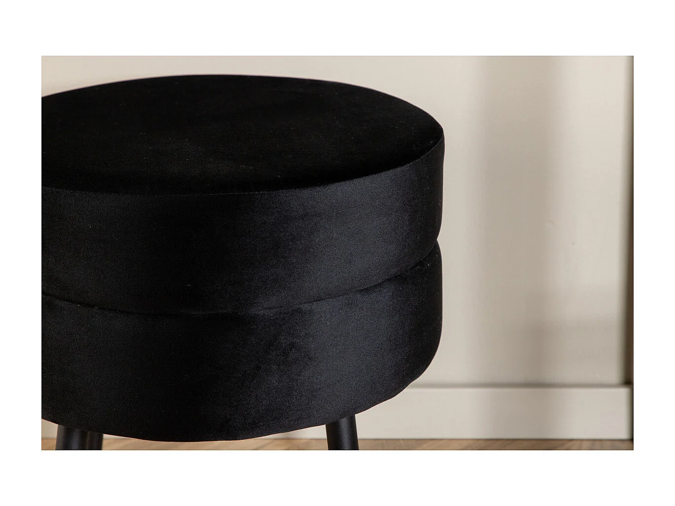 Pouf vaso Ø40cm velluto nero.