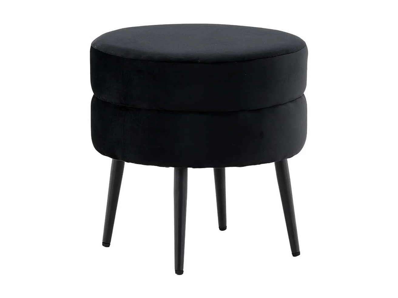 Pot pouf Ø40cm velours noir.