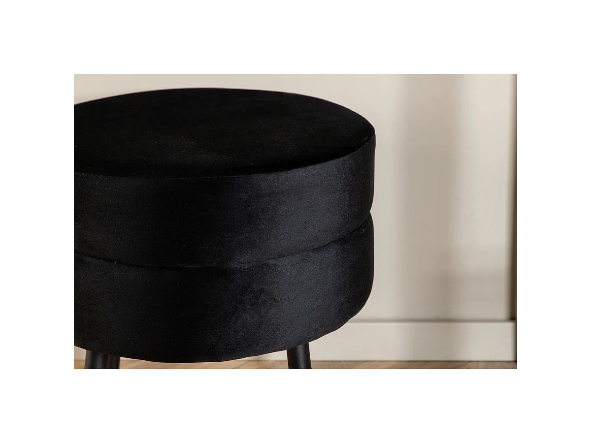 Pouf Design en Velours "Pot" 40cm Noir