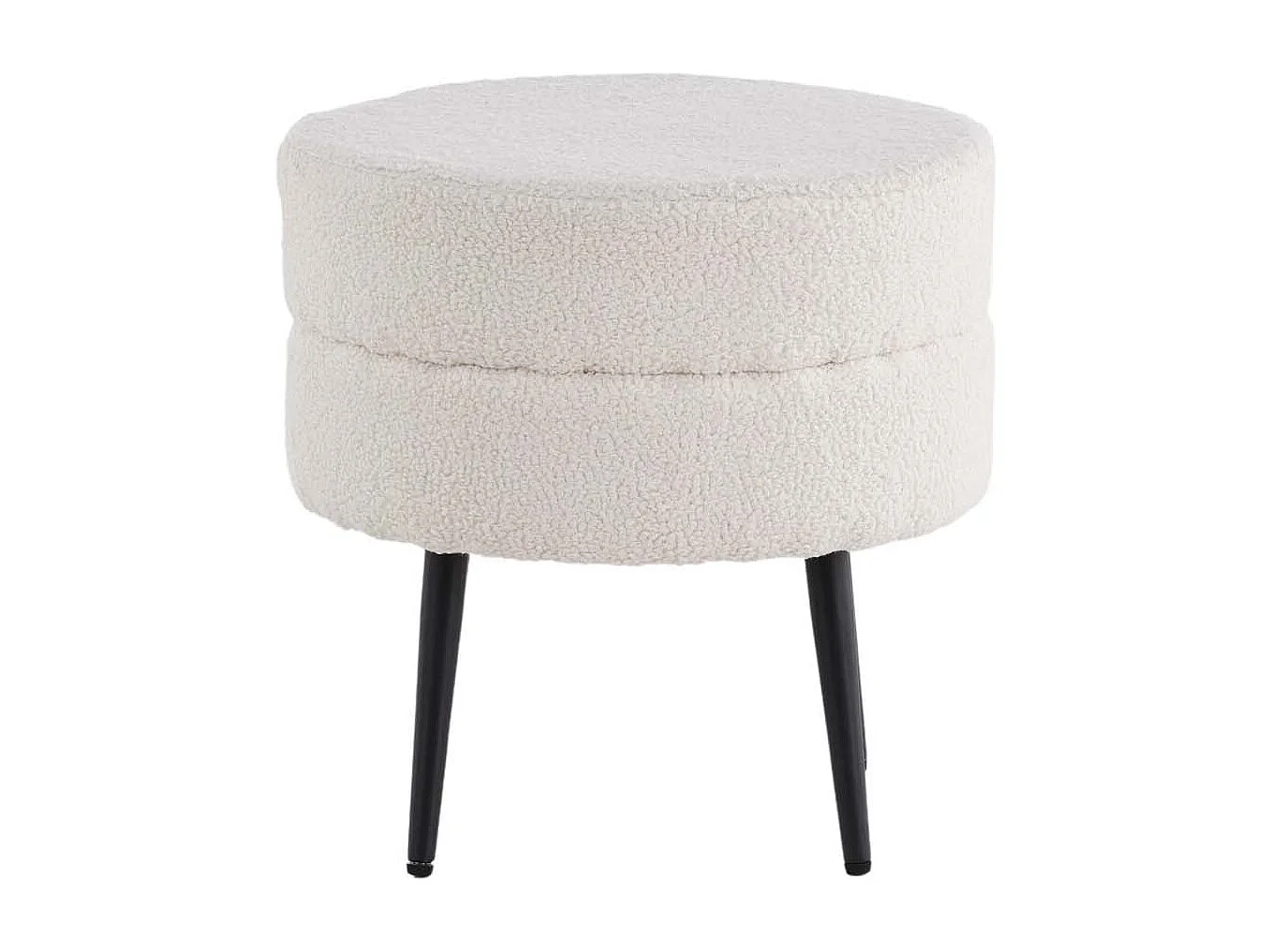 Pouf Design Bouclette "Pot" 40cm Blanc