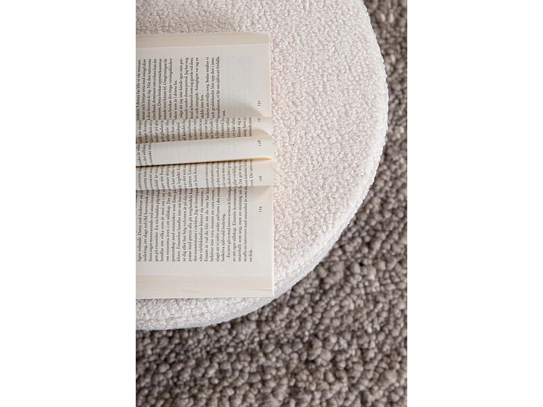 Pouf Design Bouclette "Pot" 40cm Blanc