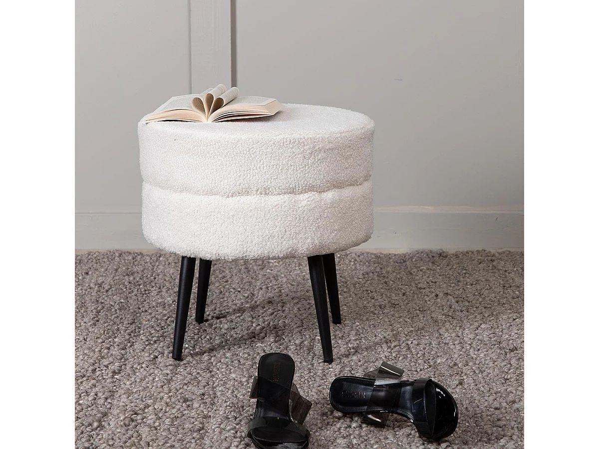 Pot Pouf Ø40cm weiß.