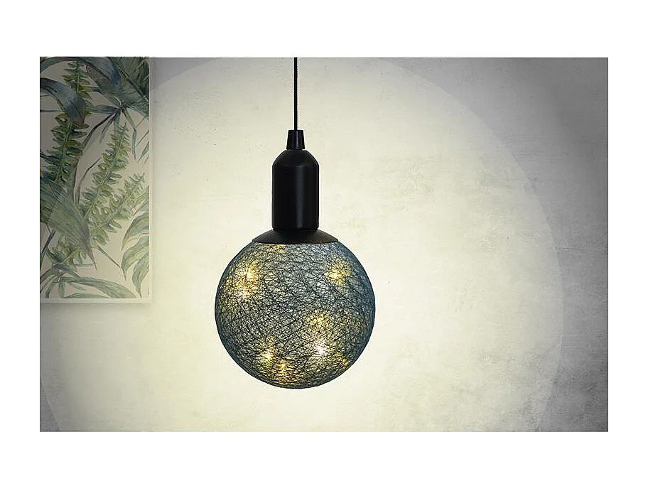 Lampe Suspension à Led "Boule" 24cm Bleu