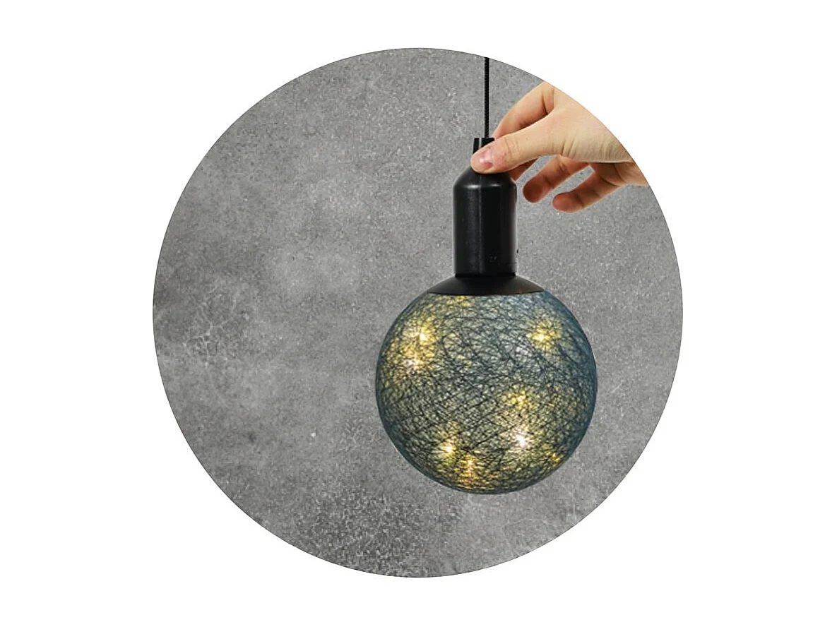 Lampe Suspension à Led "Boule" 24cm Bleu