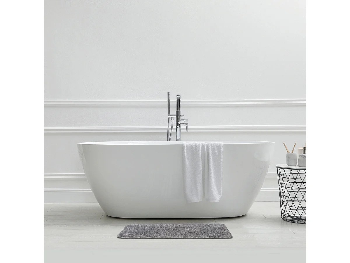 Tapis de bain antidérapant 50x80 tufté gris 50x80cm