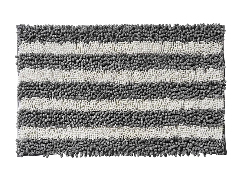 Tapis de bain déco à rayures en polyester 50x80cm