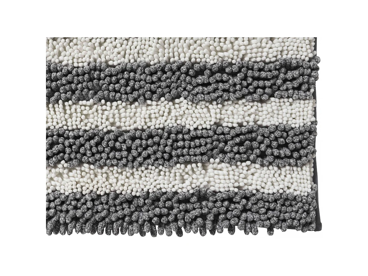 Tapis de bain déco à rayures en polyester 50x80cm