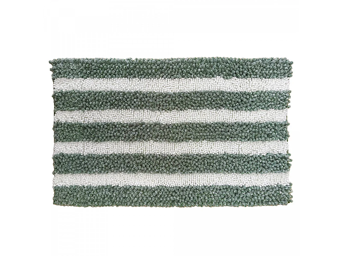Tapis de bain déco à rayures en polyester 50x80cm