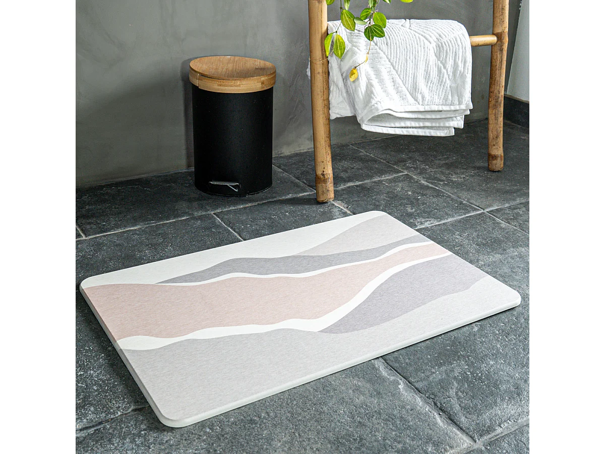 Tapis de bain diatomite motif dune 39x60cm